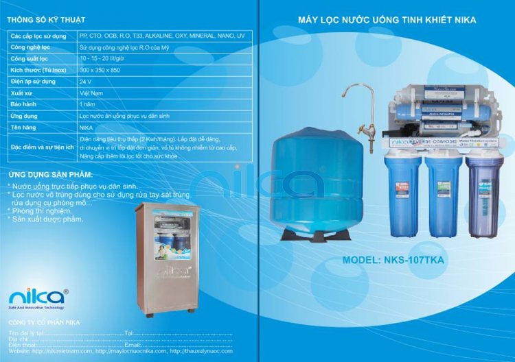 Máy lọc nước RO nika 15 lít/h - 5 cấp lõi lọc không tủ - Đài Loan - Máy lọc nước tốt nhất - Click vào ảnh để đóng